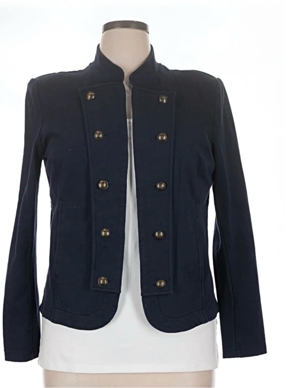 Tommy Hilfiger Navy Blue Double-Breasted Military-Style Blazer